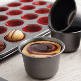 Flan Mould Quid Sweet Grey Black Metal (48 Units)