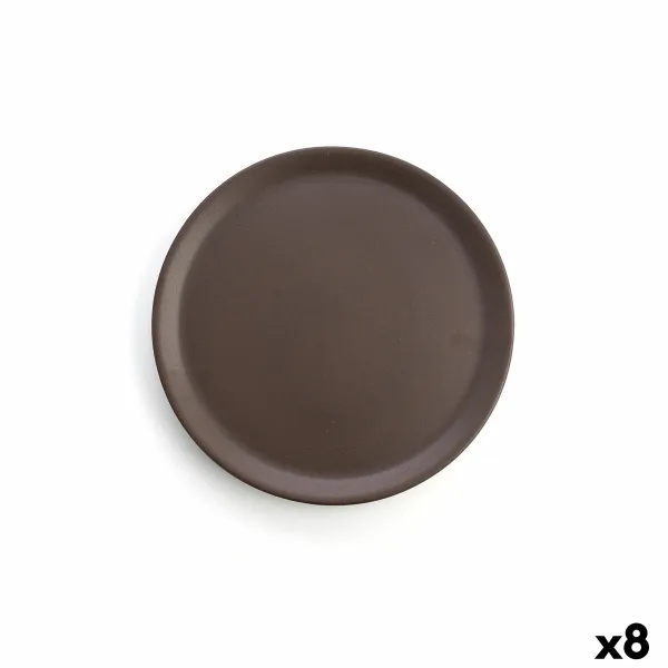 Litteä Lautanen Anaflor Barro Anaflor Ruskea Poltettu savi Ø 31 cm Liha (8 osaa)