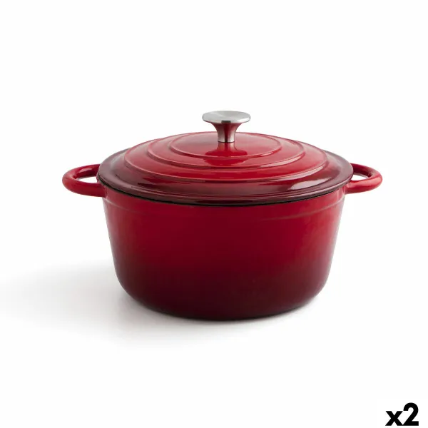 Kannellinen vuoka Bidasoa Fierro Punainen Ø 24 cm 3,7 L (2 osaa)