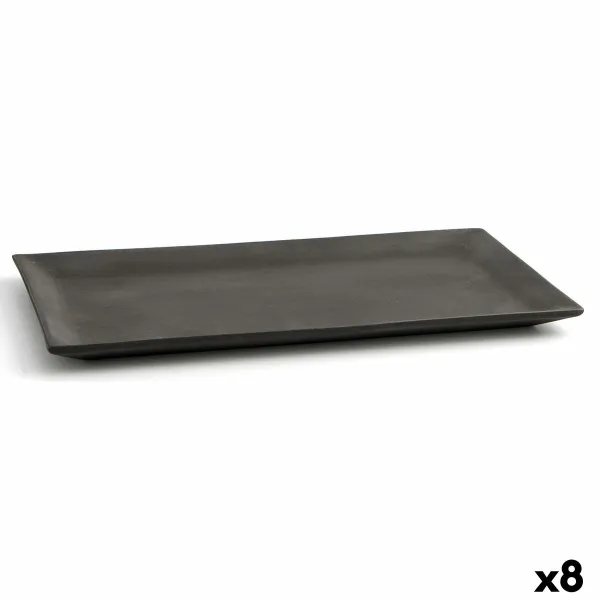 Uzkodu paplāte Quid Mineral Gres Melns Keramika 15 x 30 cm (8 gb.)