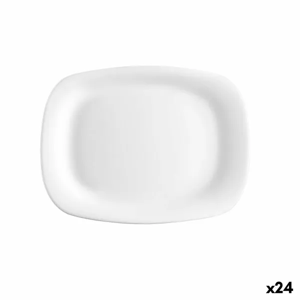 Serviravimo Lėkštė Bormioli Rocco Parma Stačiakampis Balta stiklas (18 x 21 cm) (24 vnt.)