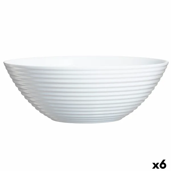 Salotų Dubuo Luminarc Harena Balta stiklas (Ø 27,3 cm) (6 vnt.)
