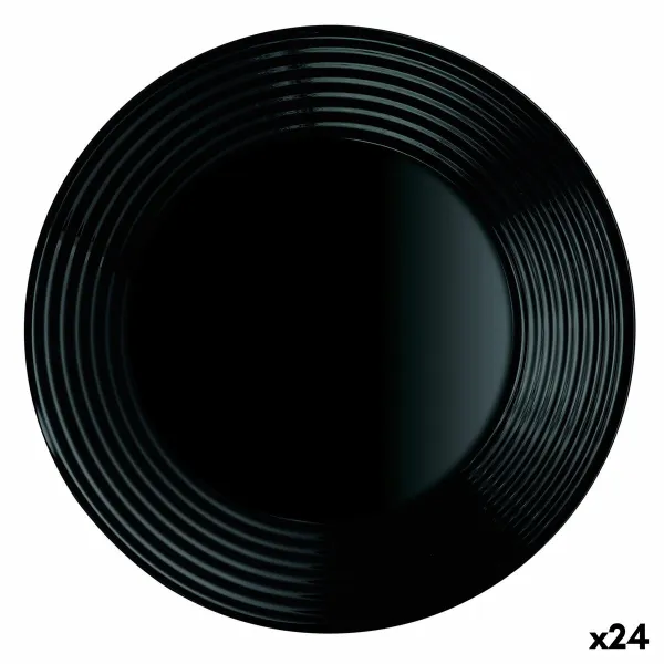Gili lėkštė Luminarc Harena Juoda stiklas (Ø 23,5 cm) (24 vnt.)