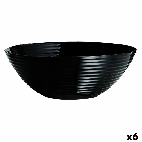 Salātu Trauks Luminarc Harena Melns Stikls (Ø 27 cm) (6 gb.)