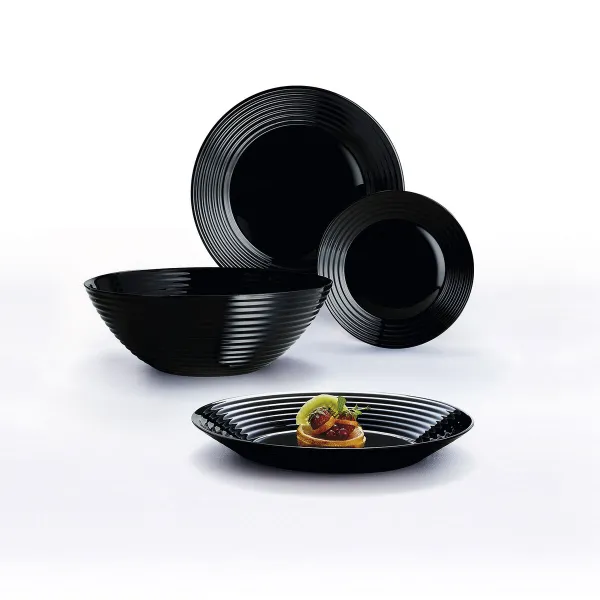 Salātu Trauks Luminarc Harena Melns Stikls (Ø 27 cm) (6 gb.)