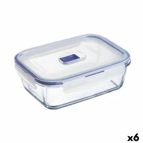 Hermētiska Pusdienu Kastīte Luminarc Pure Box Active 19 x 13 cm 1,22 L Daudzkrāsains Stikls (6 gb.)