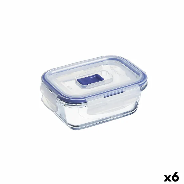 Hermētiska Pusdienu Kastīte Luminarc Pure Box Active 380 ml 12 x 9 cm Daudzkrāsains Stikls (6 gb.)