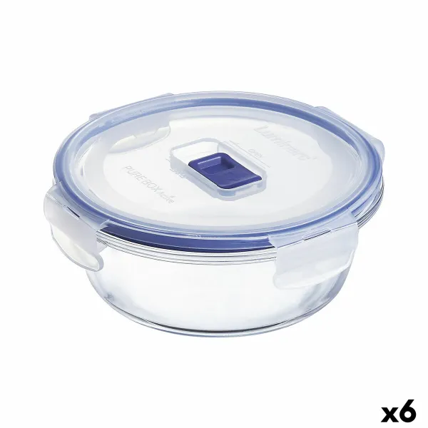 Hermētiska Pusdienu Kastīte Luminarc Pure Box Active 670 ml 14 x 6 cm Daudzkrāsains Stikls (6 gb.)