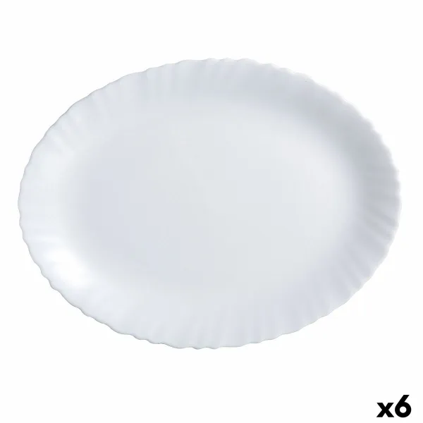 Vuoka Luminarc Feston Ovaali Valkoinen Lasi (Ø 33 cm) (6 osaa)