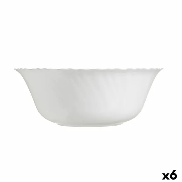 Salotų Dubuo Luminarc Feston Balta stiklas (25 cm) (6 vnt.)