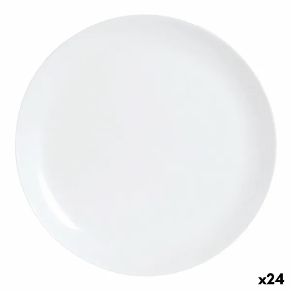 Plokščia lėkštė Luminarc Diwali Balta stiklas (25 cm) (24 vnt.)