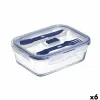 Hermetiška priešpiečių dėžutė Luminarc Pure Box Active Dvispalviais stiklas 1,22 L 16 cm (6 vnt.)
