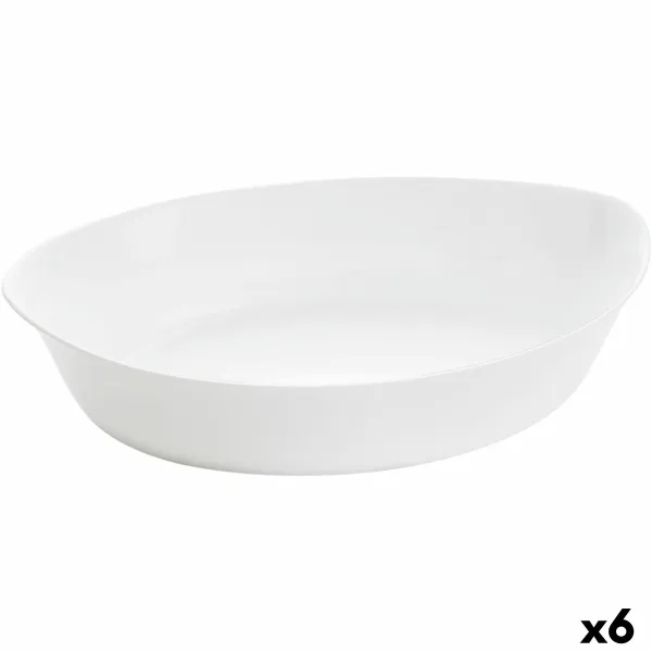 Serviravimo Lėkštė Luminarc Smart Cuisine Ovalus 32 x 20 cm Balta stiklas (6 vnt.)