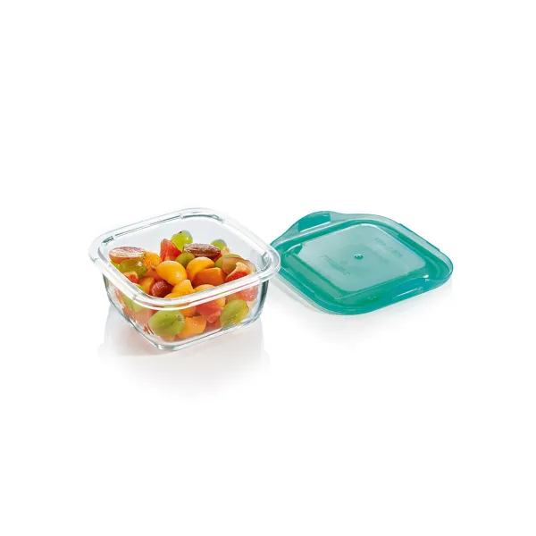 Kvadrātveida Pusdienu Kastīte ar Vāku Luminarc Keep'n Lagon 10 x 5,4 cm Tirkīzs 380 ml Daudzkrāsains Stikls (6 gb.)