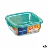 Suorakulmainen eväsrasia kannella Luminarc Keep'n Lagon 760 ml 13 x 6 cm Turkoosi Lasi (6 osaa)