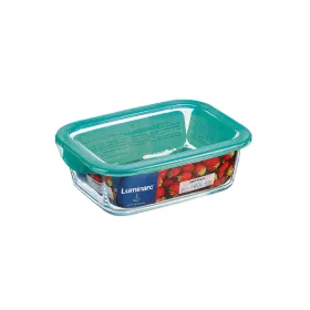 Taisnstūra Pusdienu kastīte ar Vāku Luminarc Keep'n Lagon Tirkīzs 1,97 l 22 x 15,6 x 7,2 cm Stikls (6 gb.)