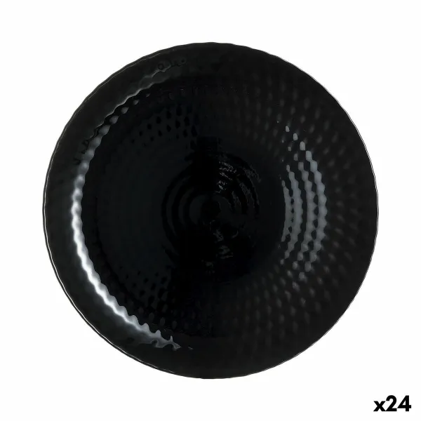 Plakans trauks Luminarc Pampille Noir Melns Stikls 25 cm (24 gb.)