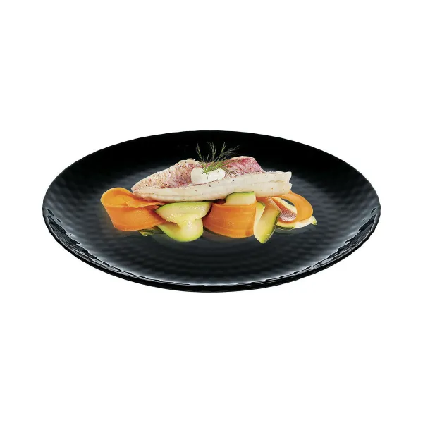 Plokščia lėkštė Luminarc Pampille Juoda stiklas (25 cm) (24 vnt.)