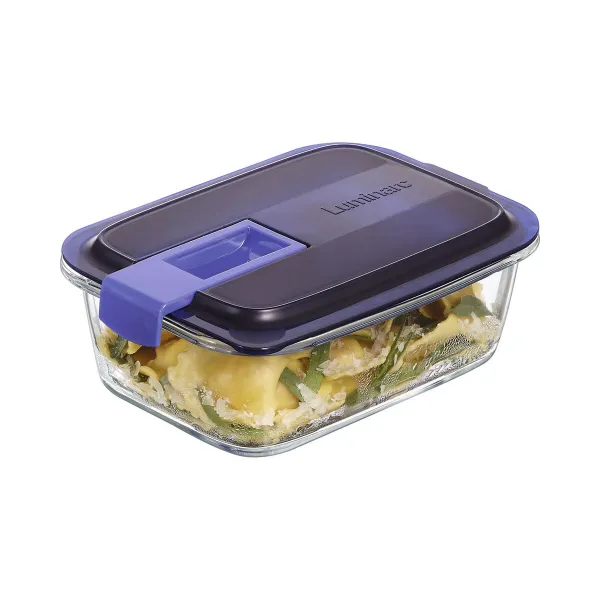 Hermetiška priešpiečių dėžutė Luminarc Easy Box Mėlyna stiklas (6 vnt.) (820 ml)