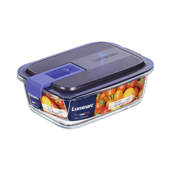 Hermētiska Pusdienu Kastīte Luminarc Easy Box Zils Stikls (6 gb.) (820 ml)