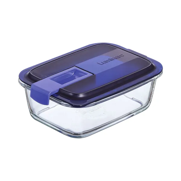 Hermetiška priešpiečių dėžutė Luminarc Easy Box Mėlyna stiklas (6 vnt.) (820 ml)