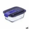 Ilmatiivis eväsrasia Luminarc Easy Box Sininen Lasi (380 ml) (6 osaa)