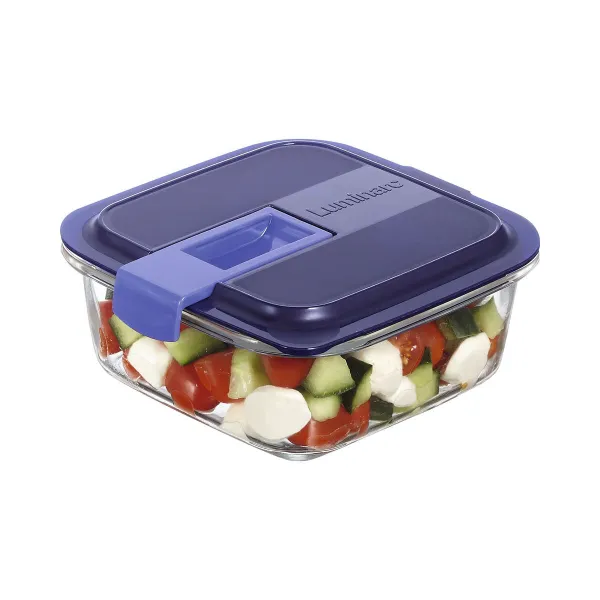Hermetiška priešpiečių dėžutė Luminarc Easy Box Mėlyna stiklas (760 ml) (6 vnt.)
