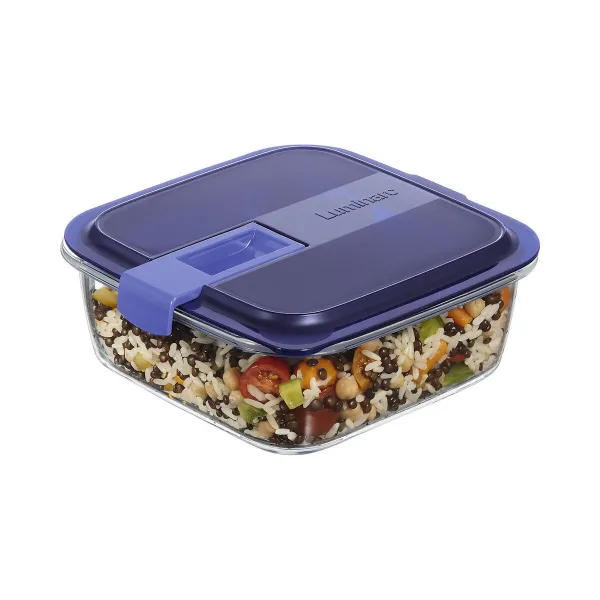 Hermētiska Pusdienu Kastīte Luminarc Easy Box Zils Stikls (6 gb.) (1,22 L)