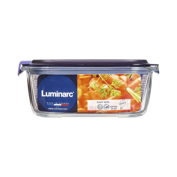 Hermētiska Pusdienu Kastīte Luminarc Easy Box Zils Stikls (6 gb.) (1,22 L)