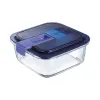 Hermētiska Pusdienu Kastīte Luminarc Easy Box Zils Stikls (6 gb.) (1,22 L)