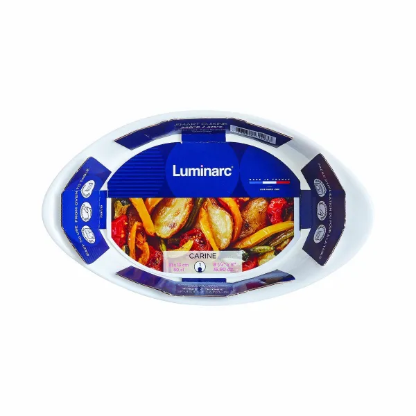Pasniegšanas Plate Luminarc Smart Cuisine Ovāls Balts Stikls 21 x 13 cm (6 gb.)