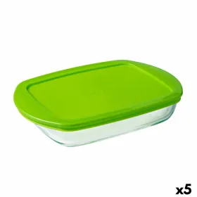 Taisnstūra Pusdienu kastīte ar Vāku Pyrex Prep&store Px Zaļš 1,6 L 28 x 20 cm Stikls (5 gb.)