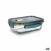 Hermetic Lunch Box Quid Astral Rectangular 640 ml Blue Glass (12 Units)
