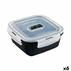 Hermetiška priešpiečių dėžutė Luminarc Pure Box 760 ml Juoda stiklas (6 vnt.)