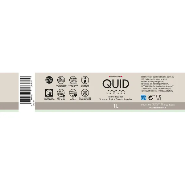Šiluminį Butelį Quid Cocco Juoda Vyno butelio žiedas lašėjimui sustabdyti Metalinis 1 L
