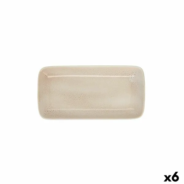 Užkandžių dėklas Ariane Porous 28 x 14 cm Keramikinis Rusvai gelsva (6 vnt.)