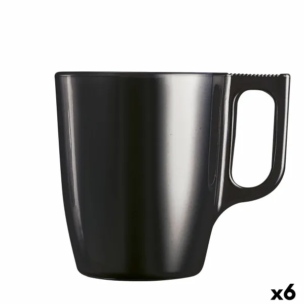 Krūze Luminarc Flashy Melns 250 ml Stikls (6 gb.)