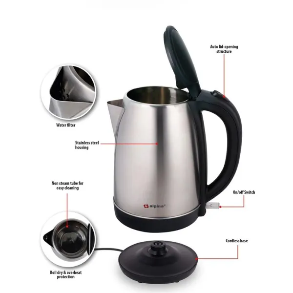 Alpina - Electric kettle 1.7L 1850 - 2200 W