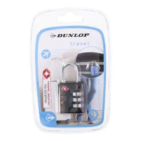 Dunlop - TSA combination lock for suitcase / luggage (Black)