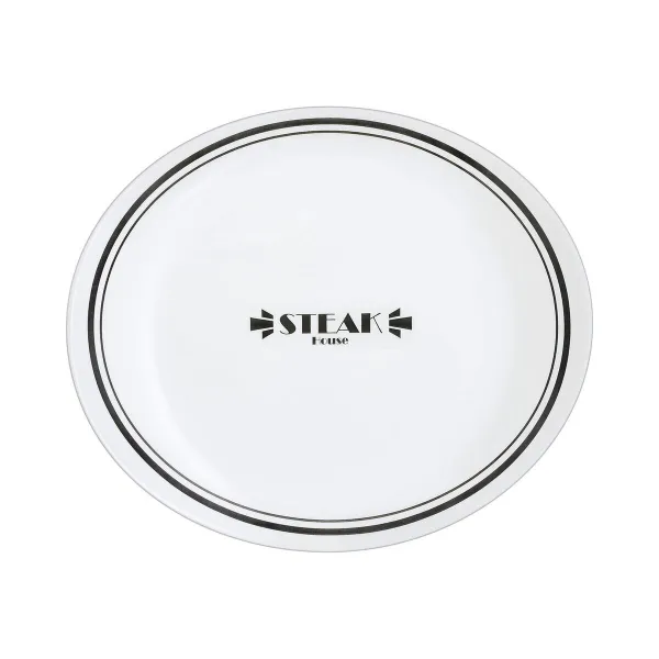 Plokščia lėkštė Luminarc Friends Time Bistr Balta / Juoda stiklas Ø 30 cm Mėsa (12 vnt.)