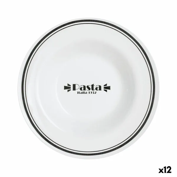 Pastalautanen Luminarc Friends Time Bistro Valkoinen/Musta Lasi 28,5 cm (12 osaa)