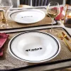 Pastalautanen Luminarc Friends Time Bistro Valkoinen/Musta Lasi 28,5 cm (12 osaa)