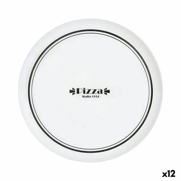 Pizzalautanen Luminarc Firend's Time Bistro Valkoinen Musta Lasi Ø 32 cm (12 osaa)