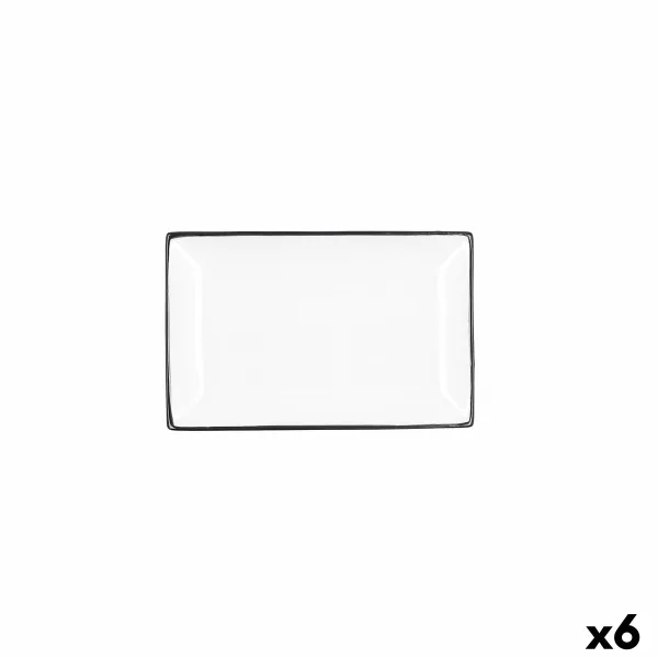 Užkandžių dėklas Quid Gastro Balta Juoda Keramikinis 20 x 13 x 2 cm (6 vnt.)