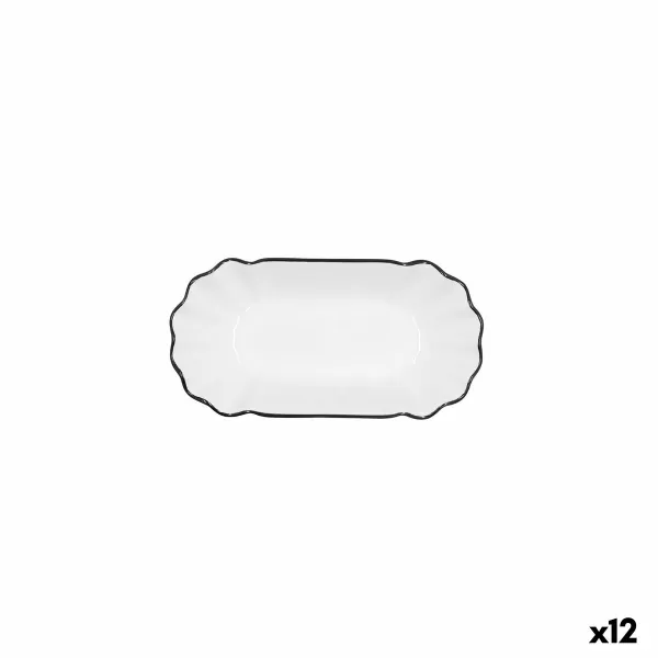 Uzkodu paplāte Quid Gastro Balts Melns Keramika 20,5 x 11 x 3,5 cm (12 gb.)