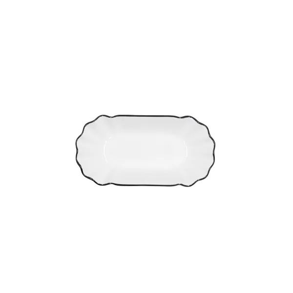 Välipalatarjotin Quid Gastro Valkoinen Musta Keraminen 20,5 x 11 x 3,5 cm (12 osaa)