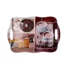Pusryčių padėklas Quid Habitat Spalvotas Plastmasinis 34 x 25 x 2 cm Su rankenomis Kava (12 vnt.)