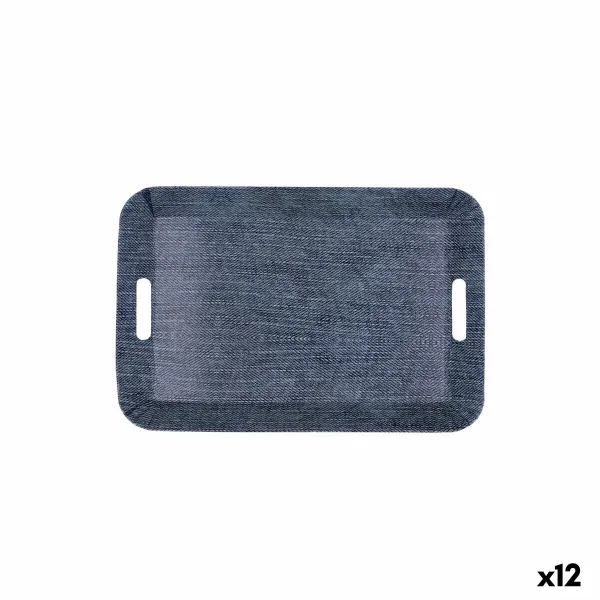 Aamupalatarjotin Quid Habitat Sininen Muovinen 33 x 23 x 4 cm Kahvoilla Denim (12 osaa)