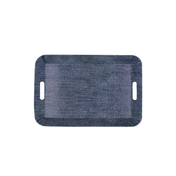 Pusryčių padėklas Quid Habitat Mėlyna Plastmasinis 33 x 23 x 4 cm Su rankenomis Denim (12 vnt.)