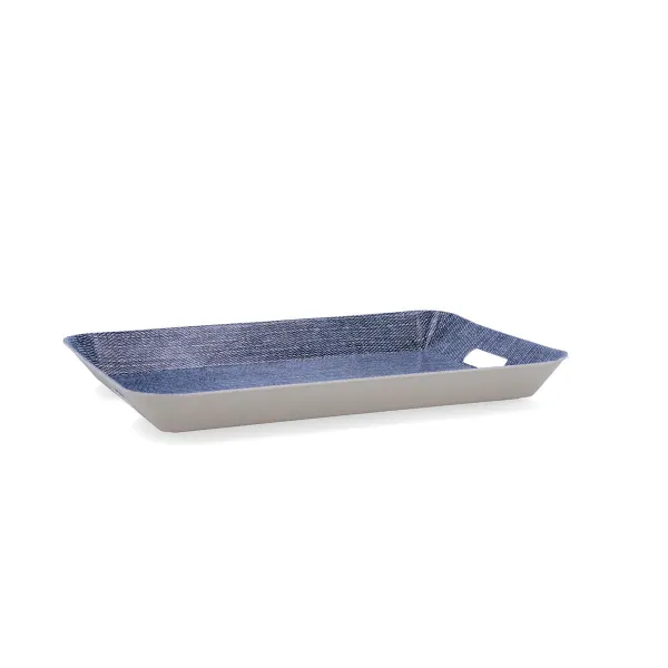 Pusryčių padėklas Quid Habitat Mėlyna Plastmasinis 33 x 23 x 4 cm Su rankenomis Denim (12 vnt.)